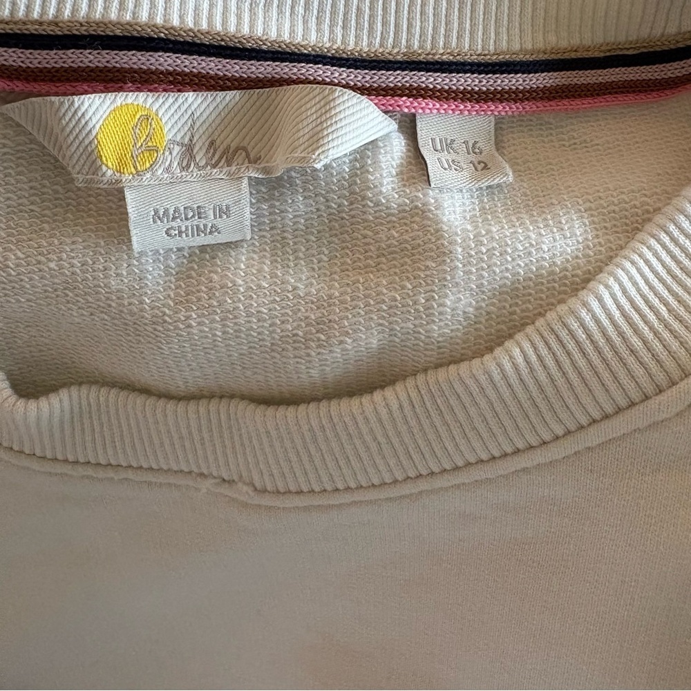 Boden Cream Ruffle Sweatshirt - Picture 7 of 7